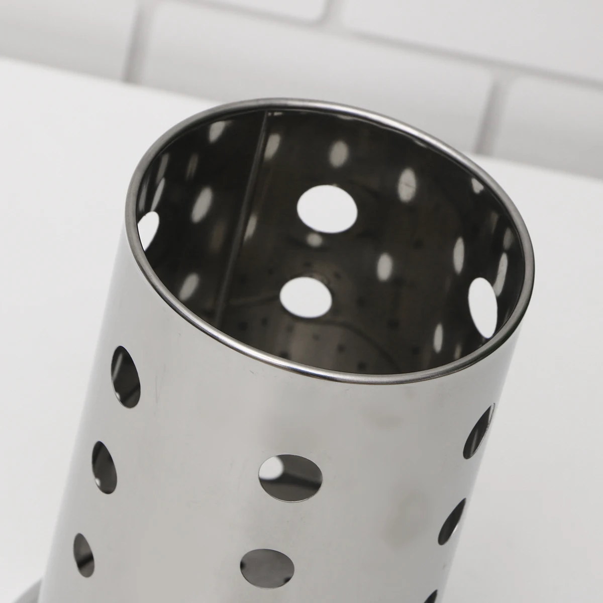 

2 Pcs Round Hole Chopstick Tube Cutlery Safety Utensil Holder Kitchen Rack Tableware Storage Chopsticks Rest Metal Counter-top