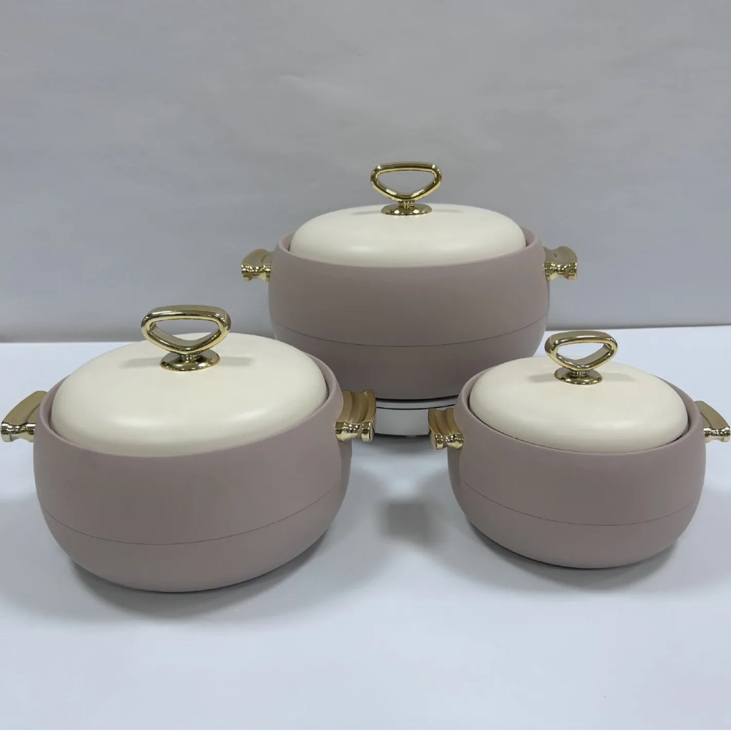 Customized 3PCS 1L+2L+3.5L Popular Insulated Food Warmer ABS+Steel Mix Color Thermal Hot Pot Containers Sets for Ramadan