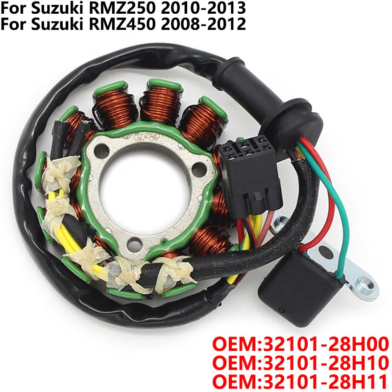 

Катушка статора магнитного зажигания мотоцикла для Suzuki RMZ250 RMZ450 RMZ 250 450, катушка генератора 32101-28ложка 32101-28H11