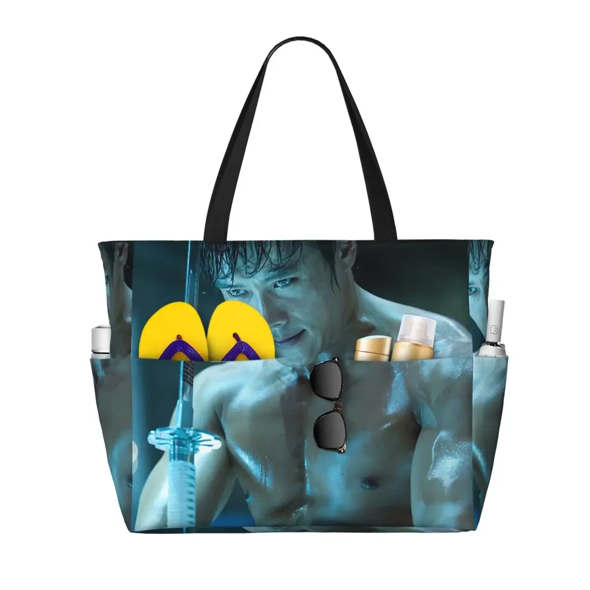 Lee Byung Hun Actor Beach Tote Bag Sport Gym Yoga Duffle Large Tote Bag Women Travel Bag Fitness bag