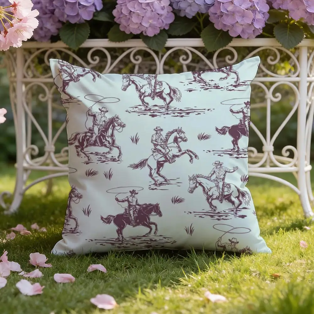 Horse Cushion Cover Home & Car Dual-Scene Pillow Cover: Reversible for Premium Comfort