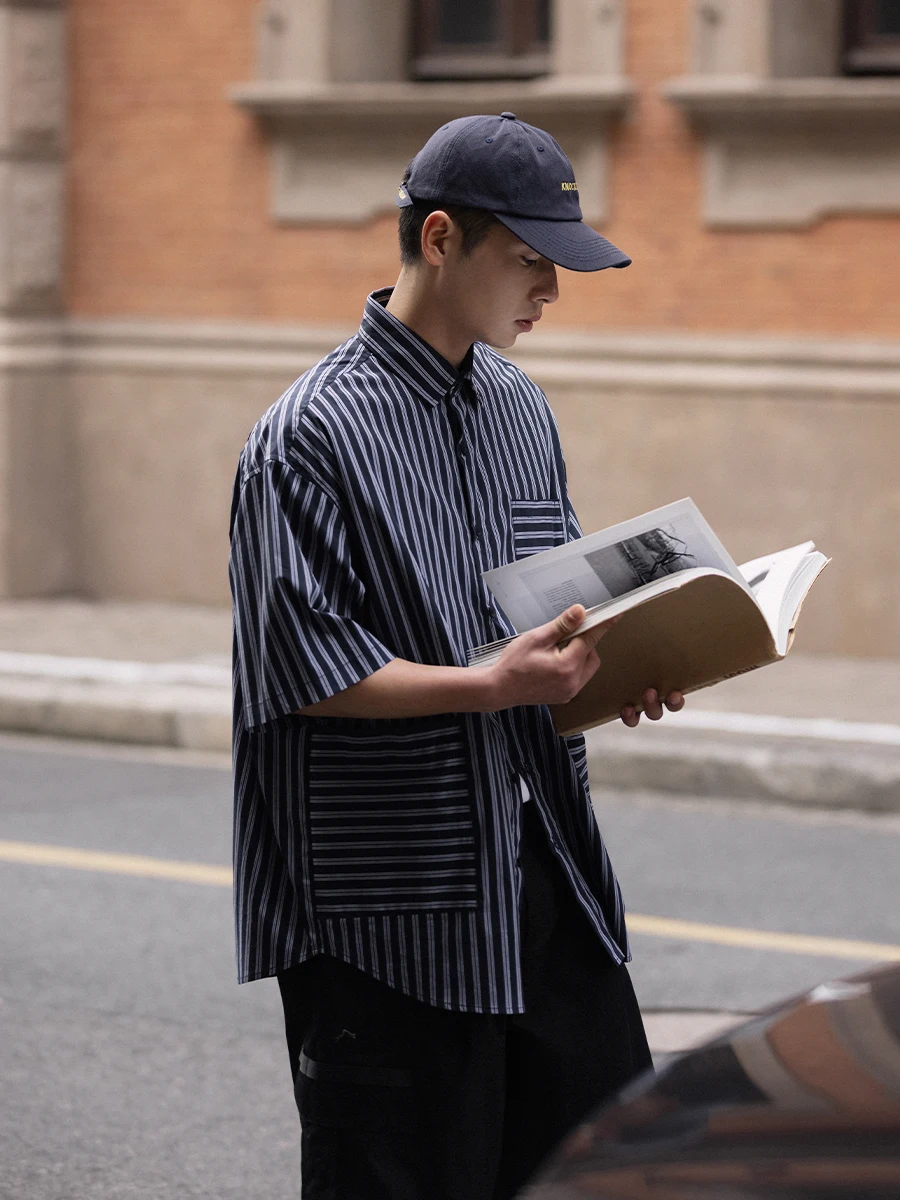 

Noears Men's Retro Striped ort Sve irt Casual Commute Iron-Free Treaent Micro Stretch Comfortable Cotton Blend Sprin...