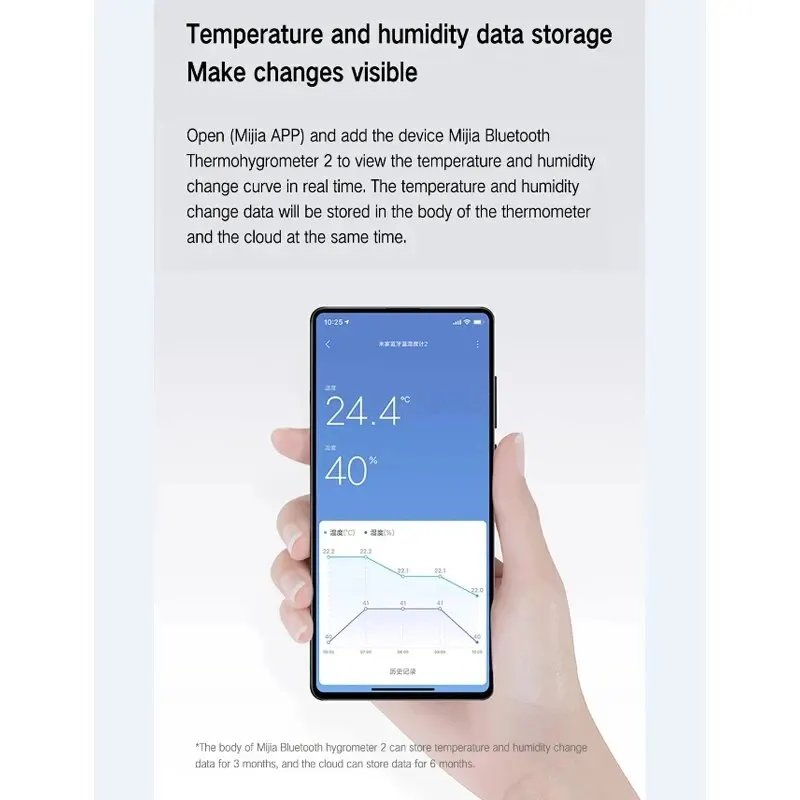 Xiaomi Mijia Termometro Bluetooth 2 Termometro igrometro LCD digitale elettrico intelligente wireless Funziona con l\'APP Mijia con batteria