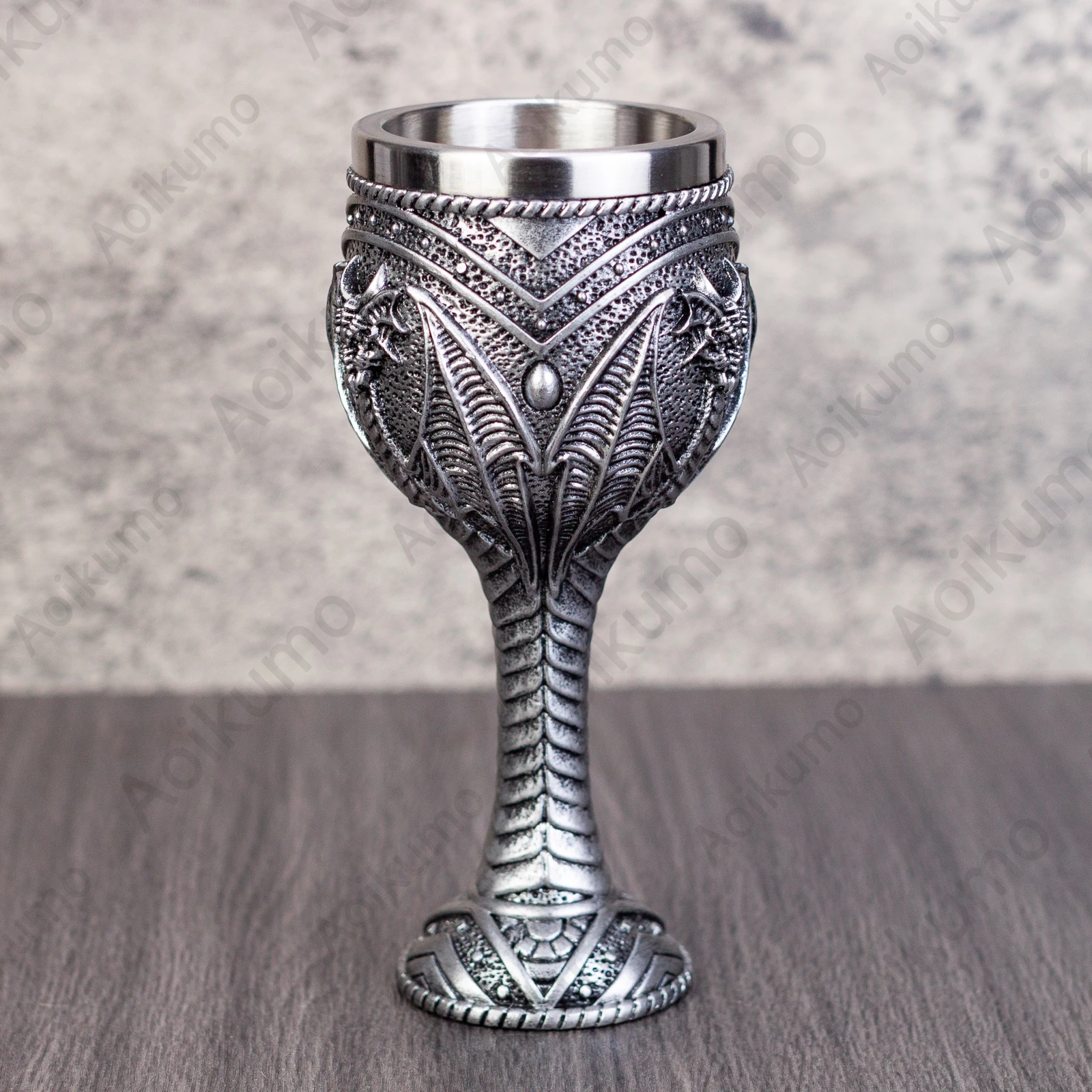 كأس التنين المزدوج ، الفولاذ المقاوم للصدأ ، إدراج الزجاج النبيذ ، ترينك ، كلش ، شفرة البحر ، شفرة اللهب ، الكأس الخيالية #4