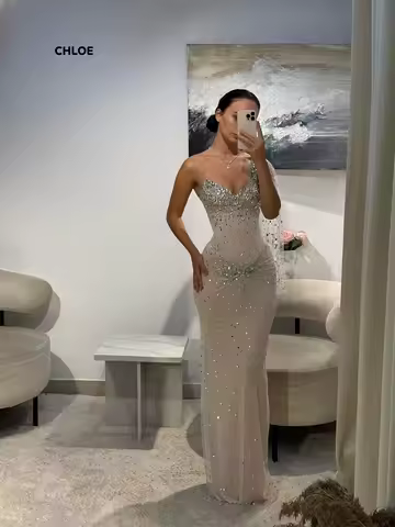 Off-shoulder Evening Dress Woman Fish Tail Luxurious Women's Evening Dresses 2025 Luxury Dresses for Party Custom Made Prom Gown