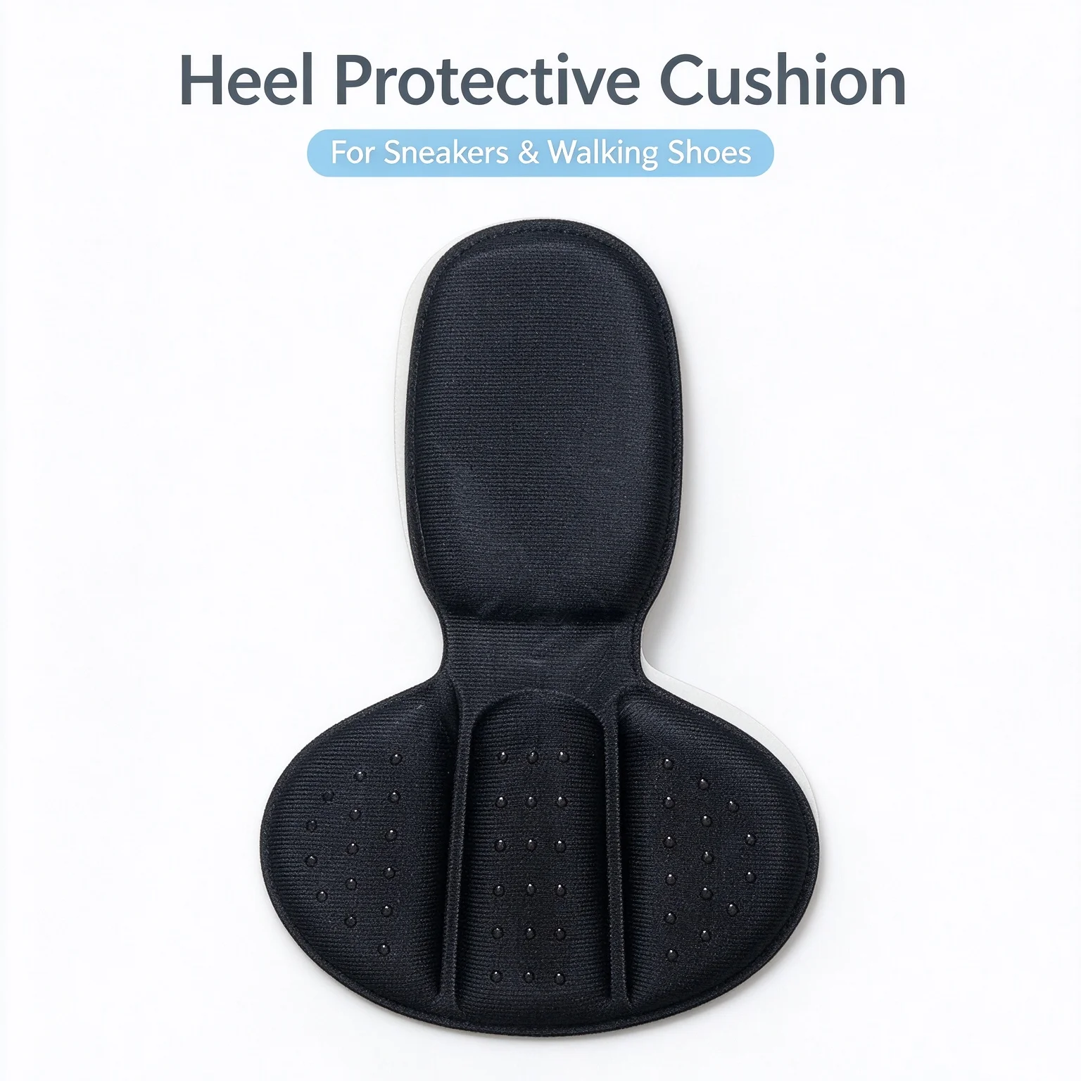 2 Pack T-shaped Heel Cushion Pads, Soft Breathable Heel Liners with Anti-slip Dots, Self-adhesive Shoe Inserts for Sneakers & W