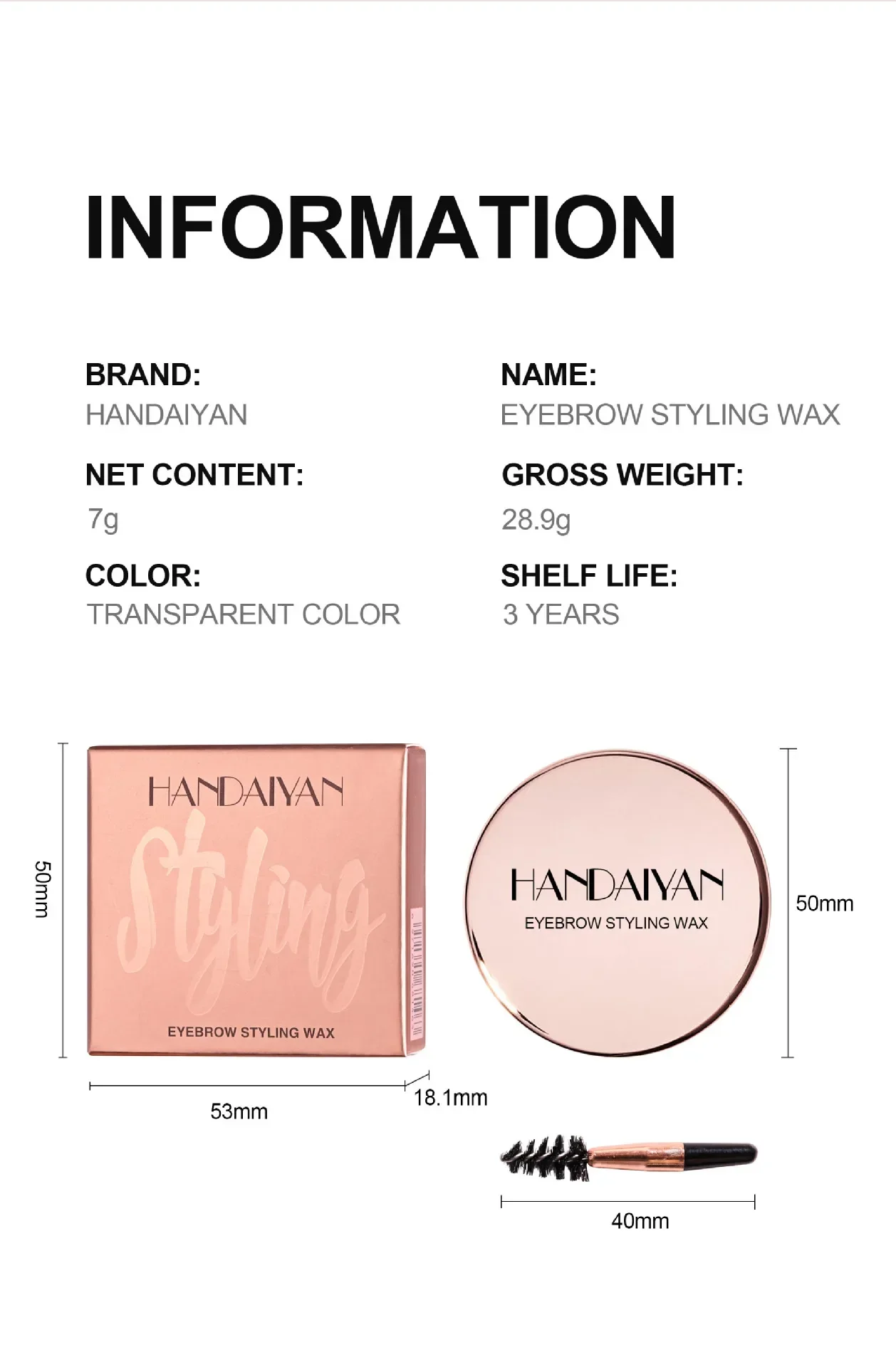 3D Sobrancelha Styling Creme, impermeável, de secagem rápida Maquiagem, Sobrancelha Sculpt Soap, Natural Wild Brow Pomade, Setting Gel Wax