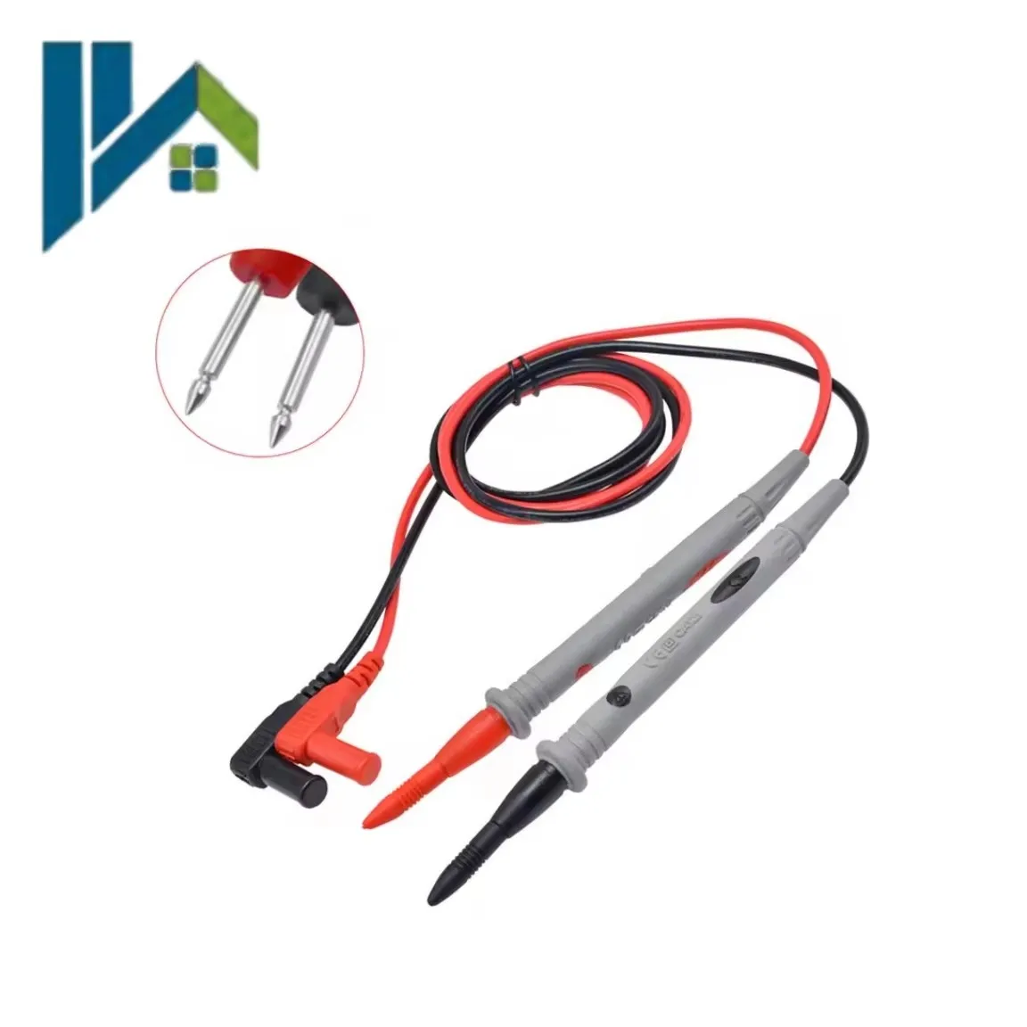 Multimeter Test Leads Probes 1000V 10A / 20A Ultra‑Fine Sharp Tip Test Pen Dual‑Color Soft Silicone Test Cable