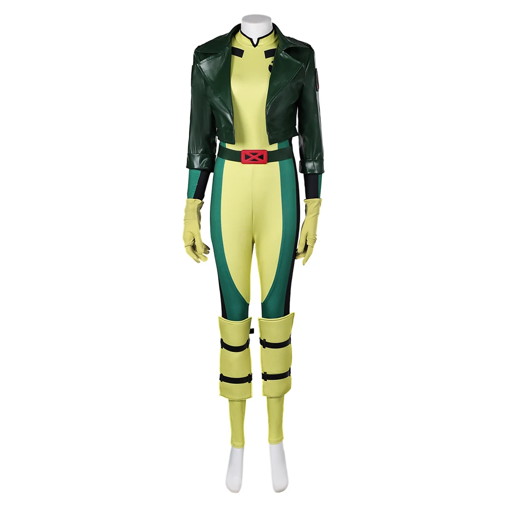 Rogue Cosplay Fantasy Jumpsuit Coat Anna Cos Marie Costume Cartoon X97 Super Villain Women Suit Roleplay Halloween Party Clothes