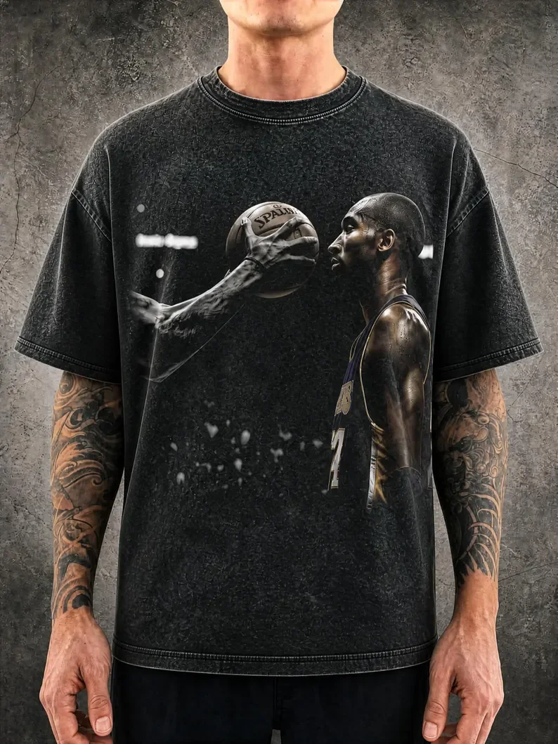 Kobe Bryant Mamba Mineral Washed Graphic Shirt | Heavyweight Oversized Tee | No Flinch