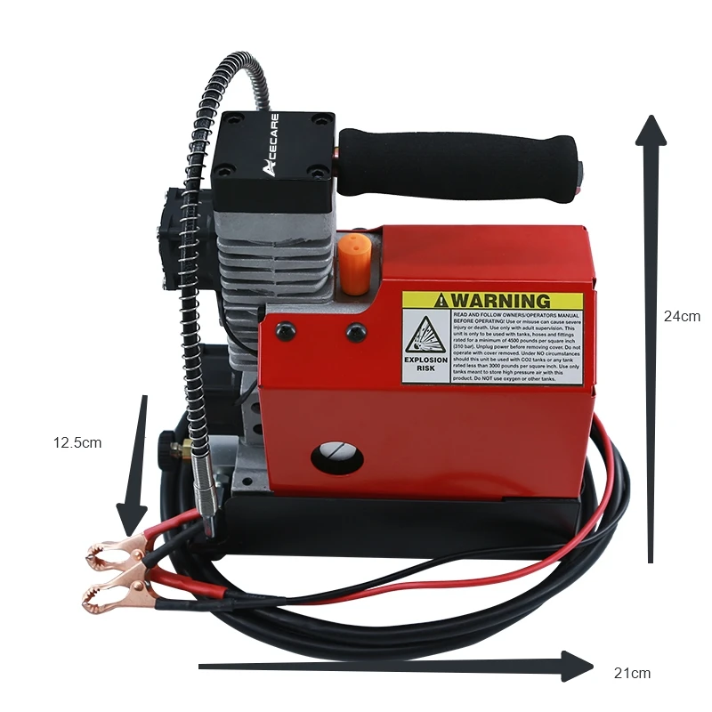 ACECARE GX-CS2 30Mpa 300Bar 4500Psi 12V Air Compressor High Pressure Compressor Oil-Water Free for Scuba Diving