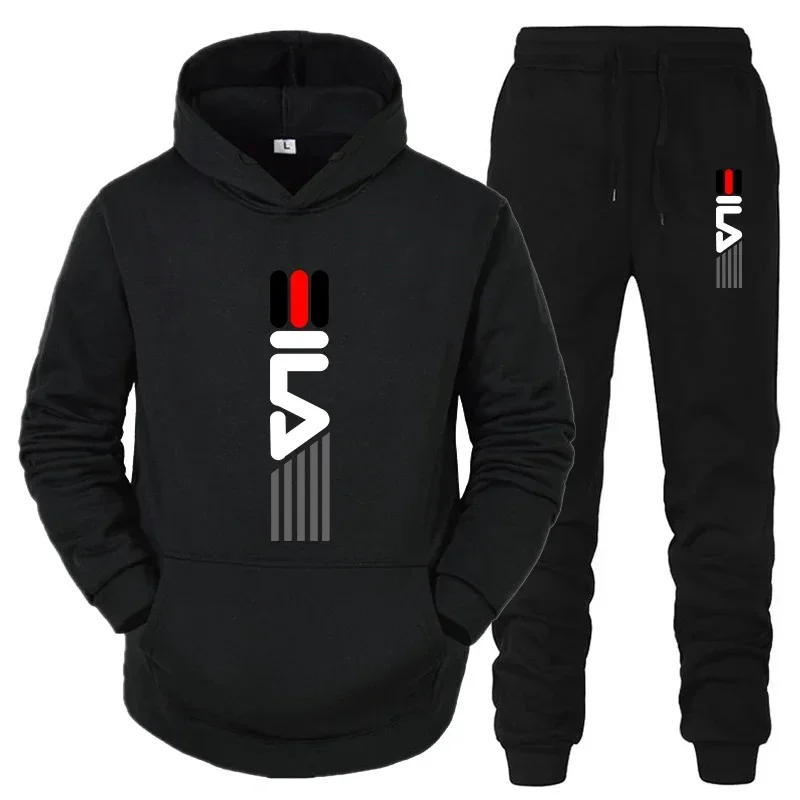 

Men's tracksuit, outdoor jogging hooded sweatshirt + sweatpants 2 sets, street new hoodie men's and women's casual suit