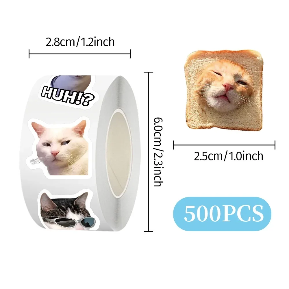 500pcs/Roll 학교 보상 스티커에 대 한 재미 있은 고양이 Meme 스티커 학생 교사를위한 교실 장식 격려 스티커
