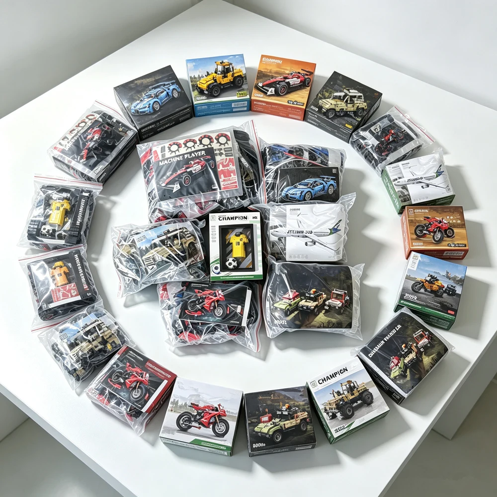 Compatible Creative Random Building Blocks Bulk Mixed Block MOC Parts DIY Bricks Technical Car House Truck Spaceship Toys Gifts