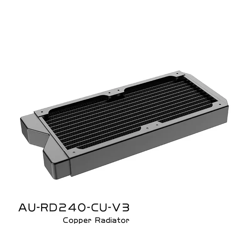 Imagem -03 - Azieru Au-rd240-cu-v3 240 360 Trocador de Calor de Exaustão Refrigerado a Água de Cobre Barra de Cobre de Exaustão de Dissipação de Calor