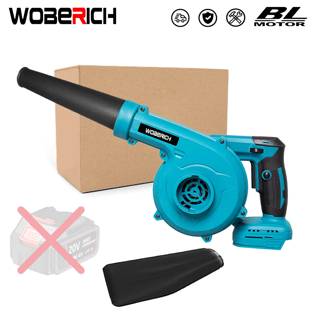 

Brushless Leaf Blower for Makita 18V Battery Cordless Electric Air Blower Vacuum Cleaner 5 Speed Up to 180MPH (No Battery)