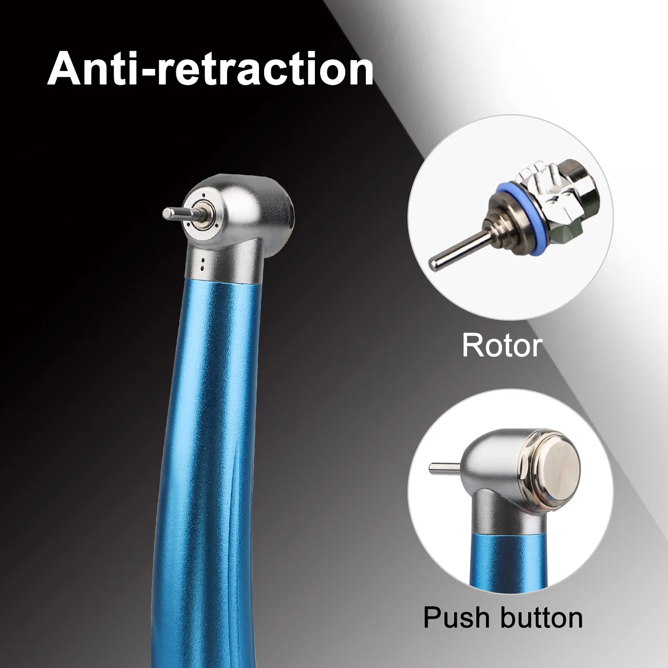Colorful High Speed Handpiece Air Turbine B2 M4 Ceramic Bearing Single Water Spray Standard Head Push Button Handpiece