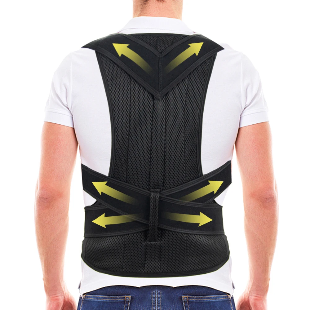 

Back Brace Posture Corrector for Women & Men, Adjustable Back Lumbar Support Belt Shoulder Posture Support for Improve Scoliosis