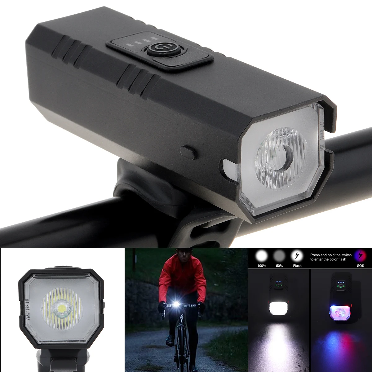 

600LM USB Rechargeable Mountain LED Bike Headlight for Cycling / Night Riding / Outdoor with Power Display