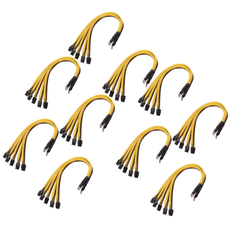 

10Pcs S7 S9 To 5X PCI-E Pcie 6Pin GPU Graphics Card Splitter Power Cable BTC Miner Bitcoin S11 T9+X10 L3+A3 A841 P3P3