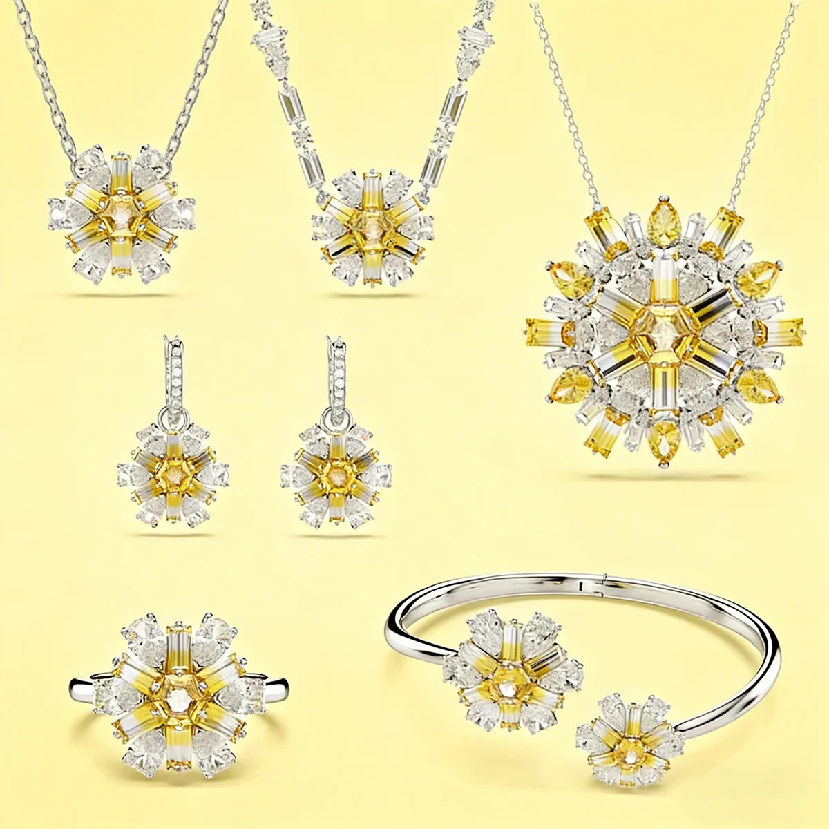 

Оригинальный летний ювелирный набор 2026: Изысканные украшения для женщин — модные колье, серьги, браслет и кольцо с подсолнухами. Памятный подарок.