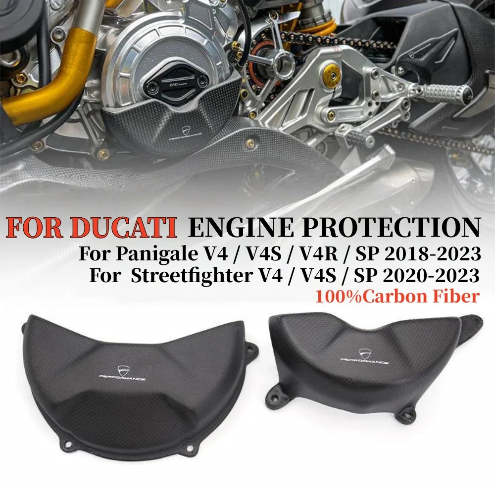 For DUCATI PANIGALE V4 V4S V4R 2018 2019 2020 2021 2022 2023 2024 25 Motorcycle Accessories Carbon Fiber Engine cover Protection