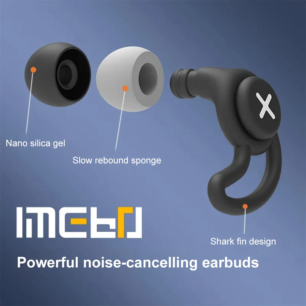 Sleep Noise Earplug Kit Reduction Silicone Black Soundproof Ear Plug Canceling Protect Tapones Memory Foam Earplugs