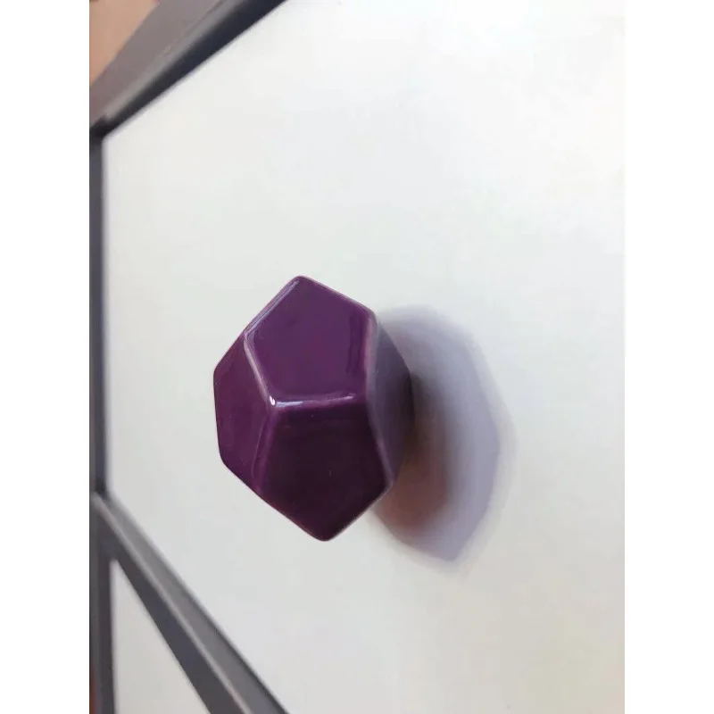 Handle, modern simple wardrobe, cabinet drawer surface mounted single hole black white ceramic handle