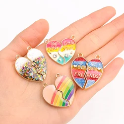 2Pairs 2024 New Trendy Enamel Butterfly Cat Dinosaur Heart Magnetic Necklace Pendant DIY Making Best Friends Couple Jewelry Gift