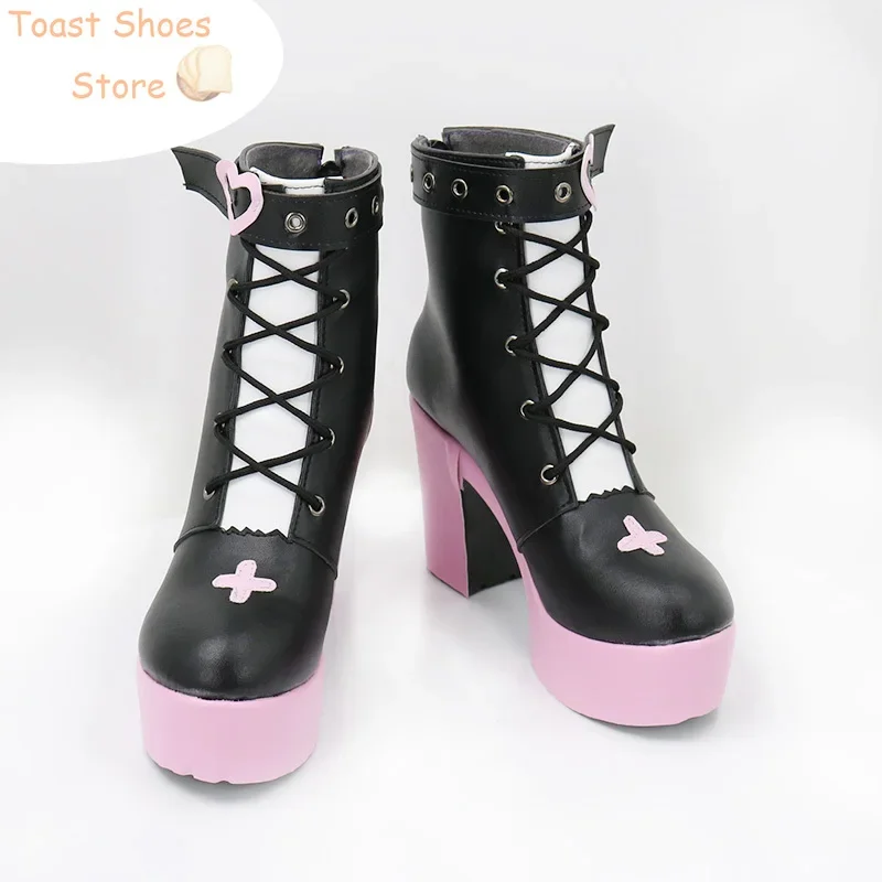 Rumii Cosplay Shoes Vtuber Cosplay Prop PU Leather Shoes Halloween Boots Costume Prop