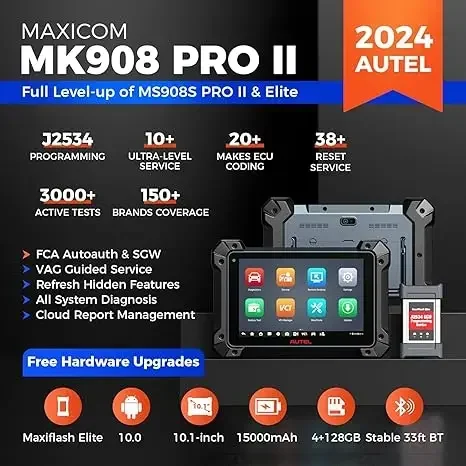 Autel MaxiCOM MK908 Pro II MK908P II ecu tuning programming tools as maxisys Ultra lite Elite II MS919 ms909 908