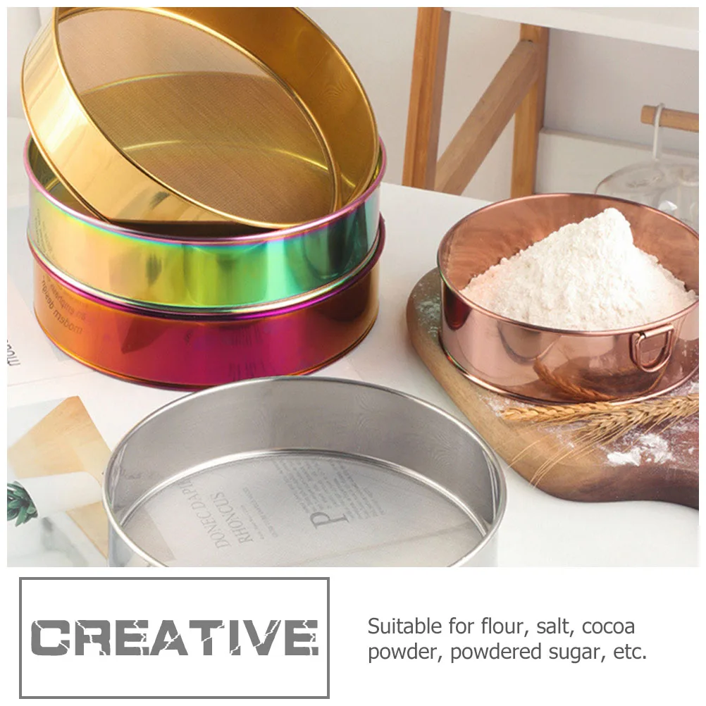 

Fine Mesh Strainer Stainless Steel Flour Sieve Household Baking Tool Powdered Sugar Flour Sifter For Kitchen Creative Sifter