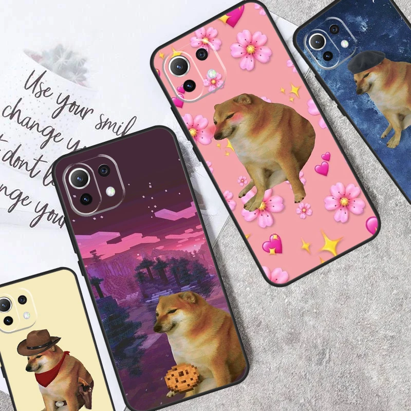 Funny Cheems Doge Case For POCO M6 Pro X6 X3 X4 X5 F3 F4 F5 M5s Xiaomi 13 14 13T Pro 11T 12T 12 Lite Cover