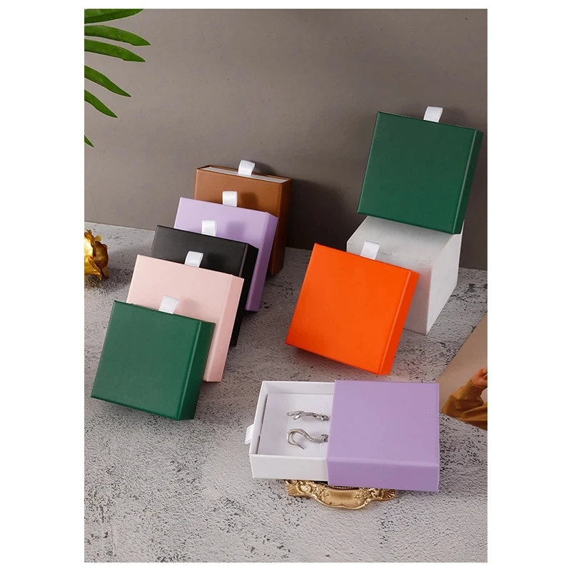 Paper Container Packaging Drawer Box Holder Jewelry Display Gift Ring Brooch Necklace Package for Gifts Organizer Boxes