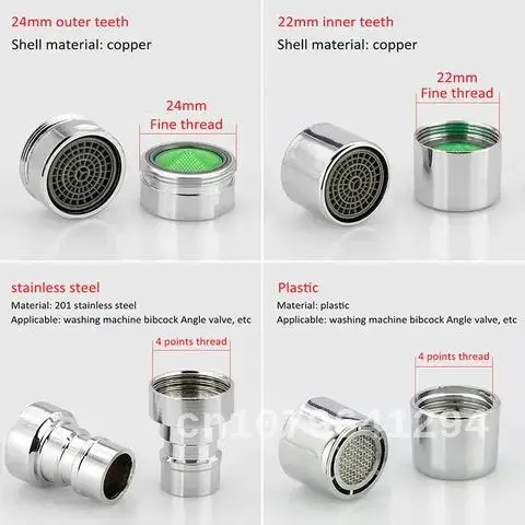 

Faucet Connector 22/24mm Prevents Splash in Shower, Bubbler Water Saving Nozzle Aerator Spout Net - 1 Pcs