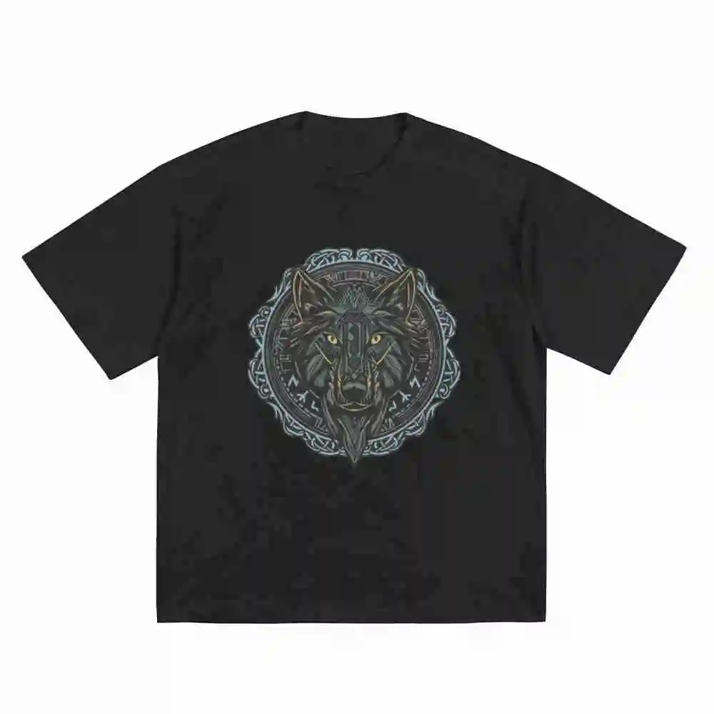 Viking Celtic Fenrir Wolf Of Odin Norse Myths Nordic Short Sleeve Tee 100% Cotton T-Shirt
