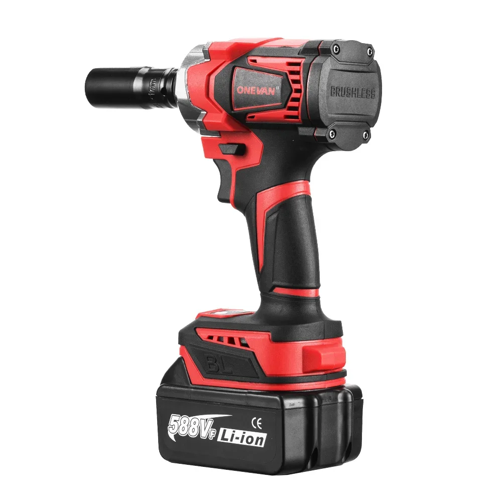 for  1200N.M Brushless Electric Impact Wrench Cordless 1/2'' Electric Wrench Socket Screwdriver Power Tools