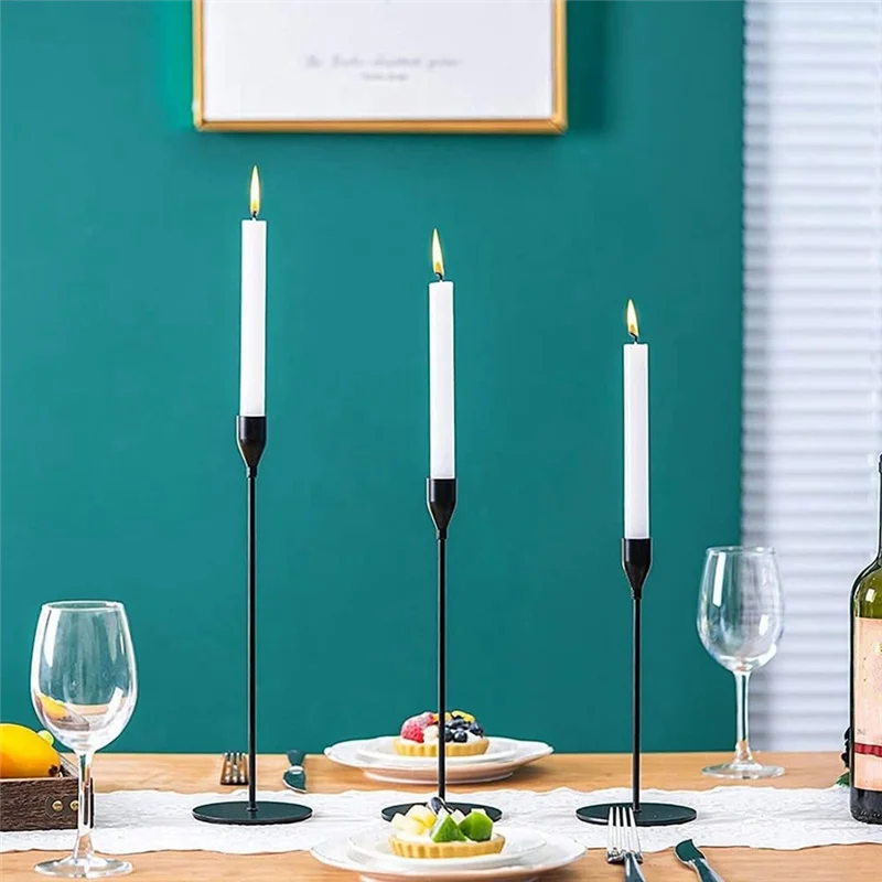 أفضل العروض تفتق شمعة حامل حوامل الشمعدان طويل القامة، مجموعة حامل شمعة معدنية طويلة، عمود حامل شمعة الزخرفية دائم Eas