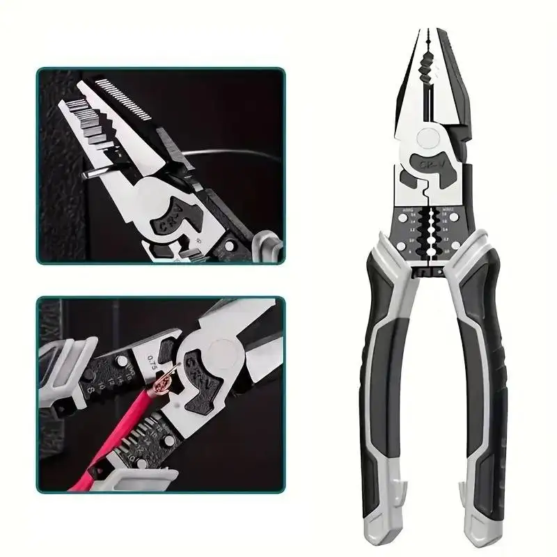 

Multifunctional Pliers, 6 in 1 Wire Cutters With Cutting, Crimping, Twisting & Unscrewing Functions, Chrome Vanadium Steel Indus