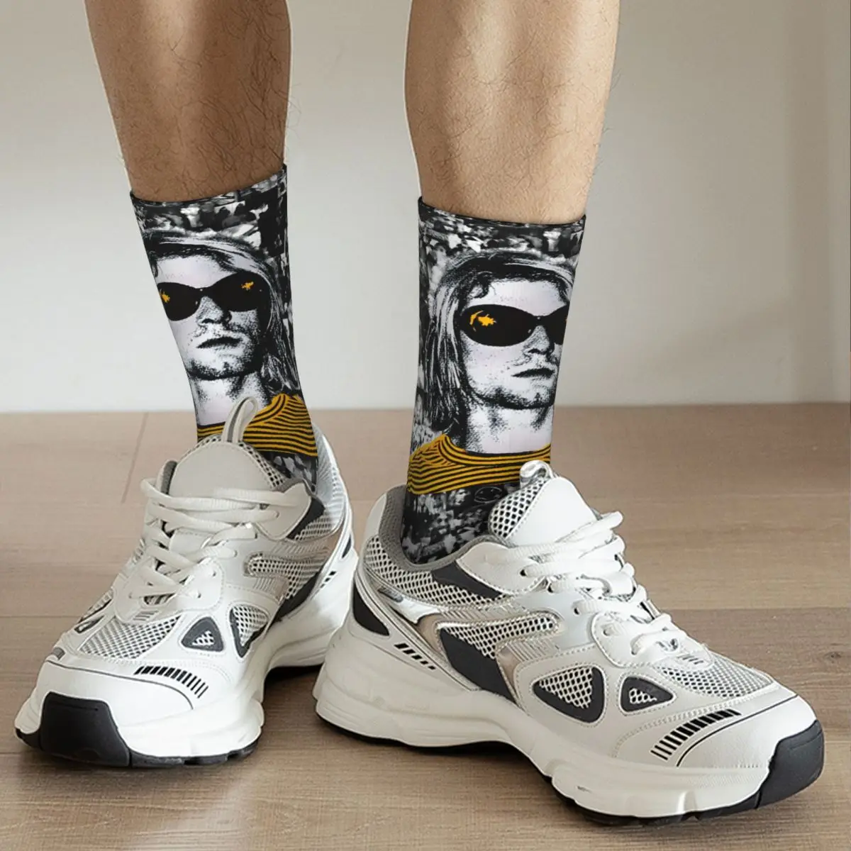 Hip Hop Retro Yellow Nirvana Crazy Men\'s compression Socks Unisex Utero Harajuku Pattern Printed Funny Novelty Crew Sock gifts