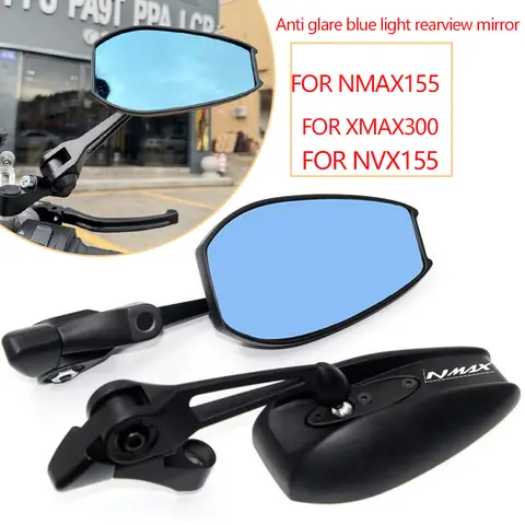 NMAX155 XMAX300 NVX155 2018-2025 액세서리 수정 된 푸른 빛 백미러 안티 현기증 대형 필드 백미러