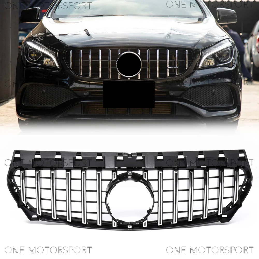 

For Mercedes Benz CLA-Class W117 13-19 CLA180 CLA200 CLA250 CLA45 Racing Grille Bumper Grille Silver Front Bumper Racing Grille