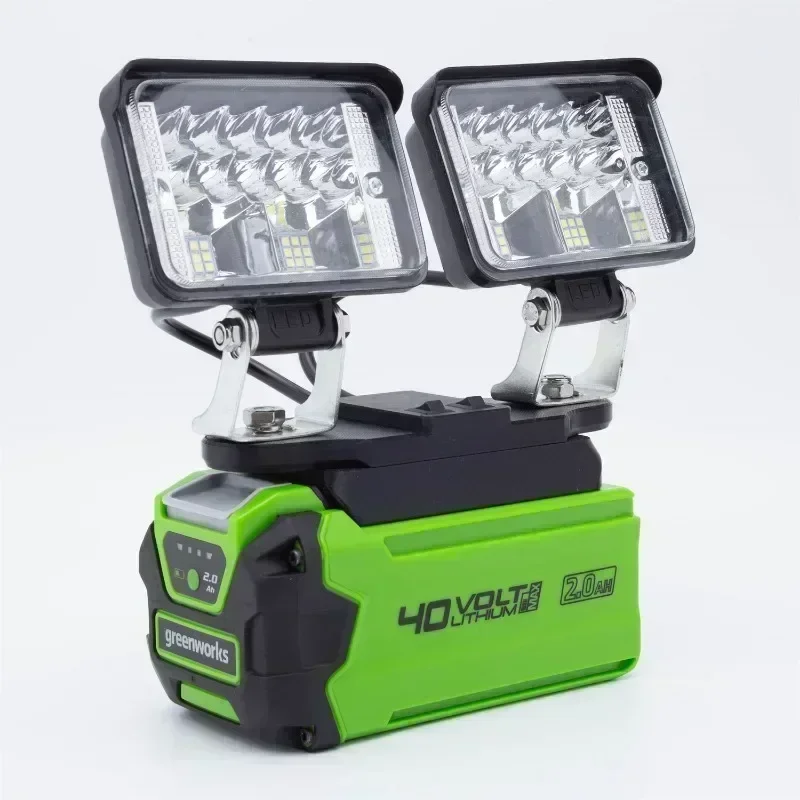 Portable 56W 5600LM LED Work Light For Greenworks 40V 2.0ah Lithium Battery 29472 29462 29252 Emergency Light(NO Battery )