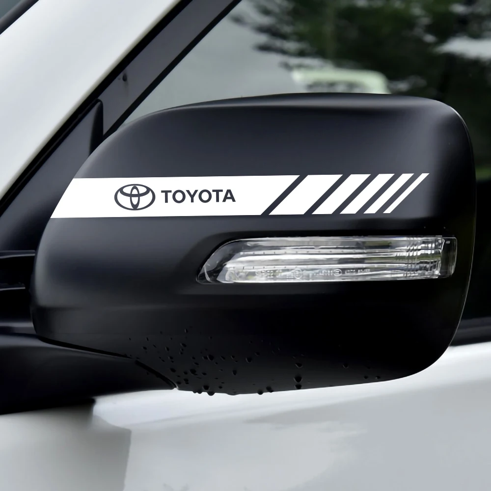 2 قطعة سيارة مرآة الرؤية الخلفية شعار ملصقات شارة ملصق مائي اكسسوارات السيارات لتويوتا كورولا هايلكس RAV4 بريوس كامري لاند كروزر TRD