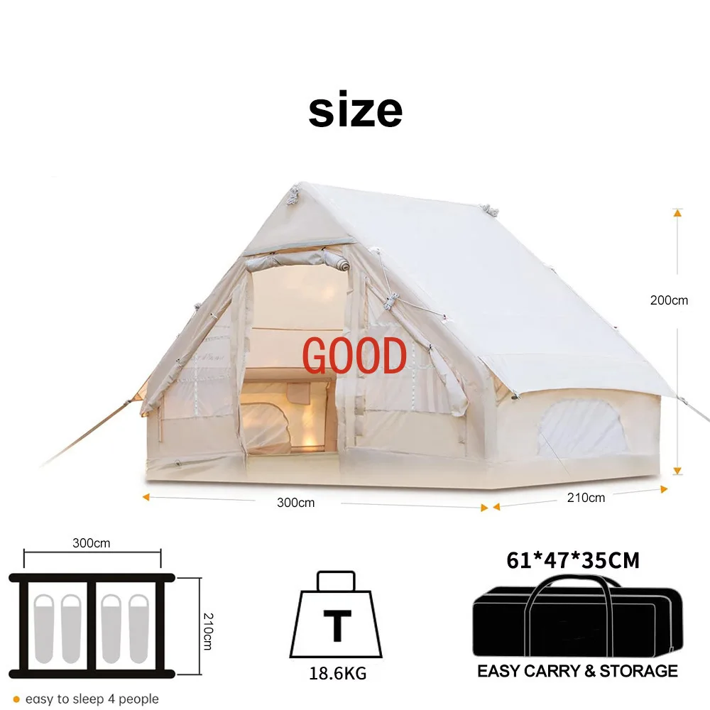 Inflatable Camping Tent Outdoor waterproof oxford large cabin house tent luxury glamping air tent