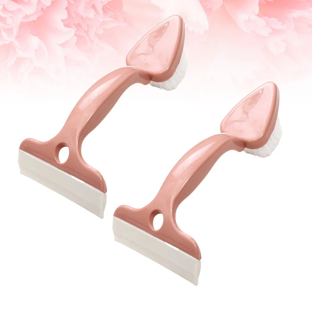 2Pcs Cleaning Brush Double-Headed Plastic Tile Floor Toilet Bathroom Scraper Tool Durable Premium Hanging Hole