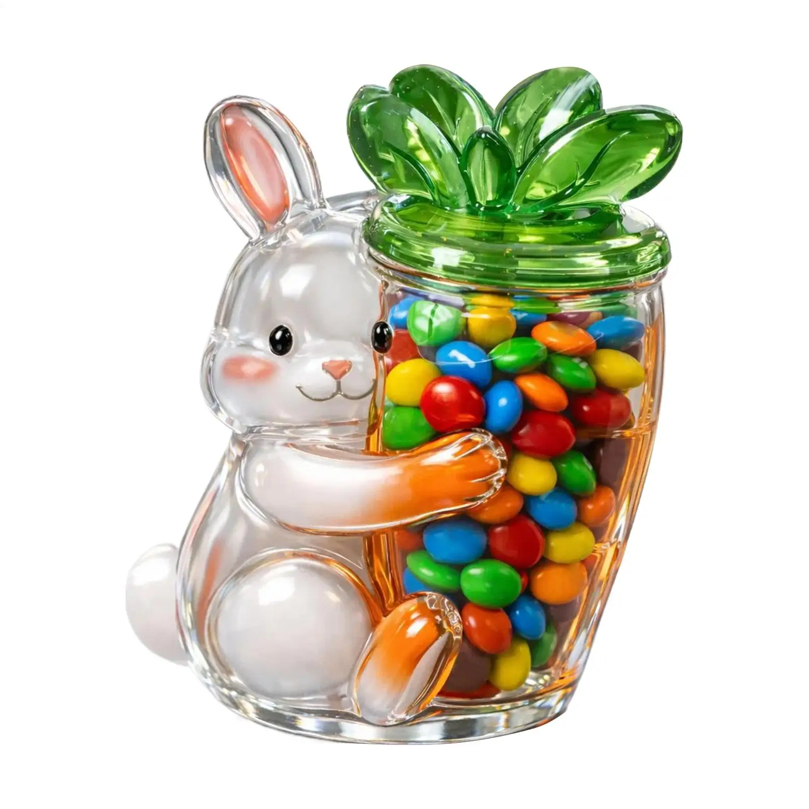 Easter Candy Jar Bunny Cute Portable Decor Easter Home Decor for Party Christmas Birthday Weekday Snack Serving Offices Dorm