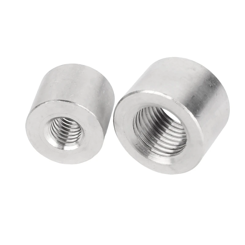 G1/8 1/4 3/8 1/2 3/4 G1-1/4 M8-M60 Round Exhaust Pipe Weld Fittings Sensor Weld Bung Base 304/316 Stainless Steel