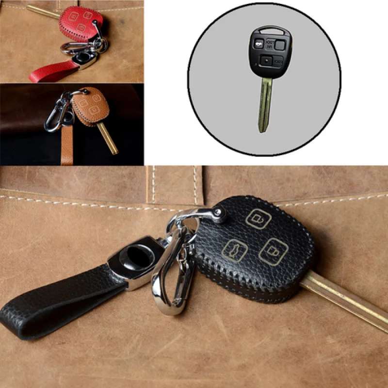 

A+ Real Leather Car Key Fob Case Cover For Toyota FJ Cruiser For Lexus ES LX ES300