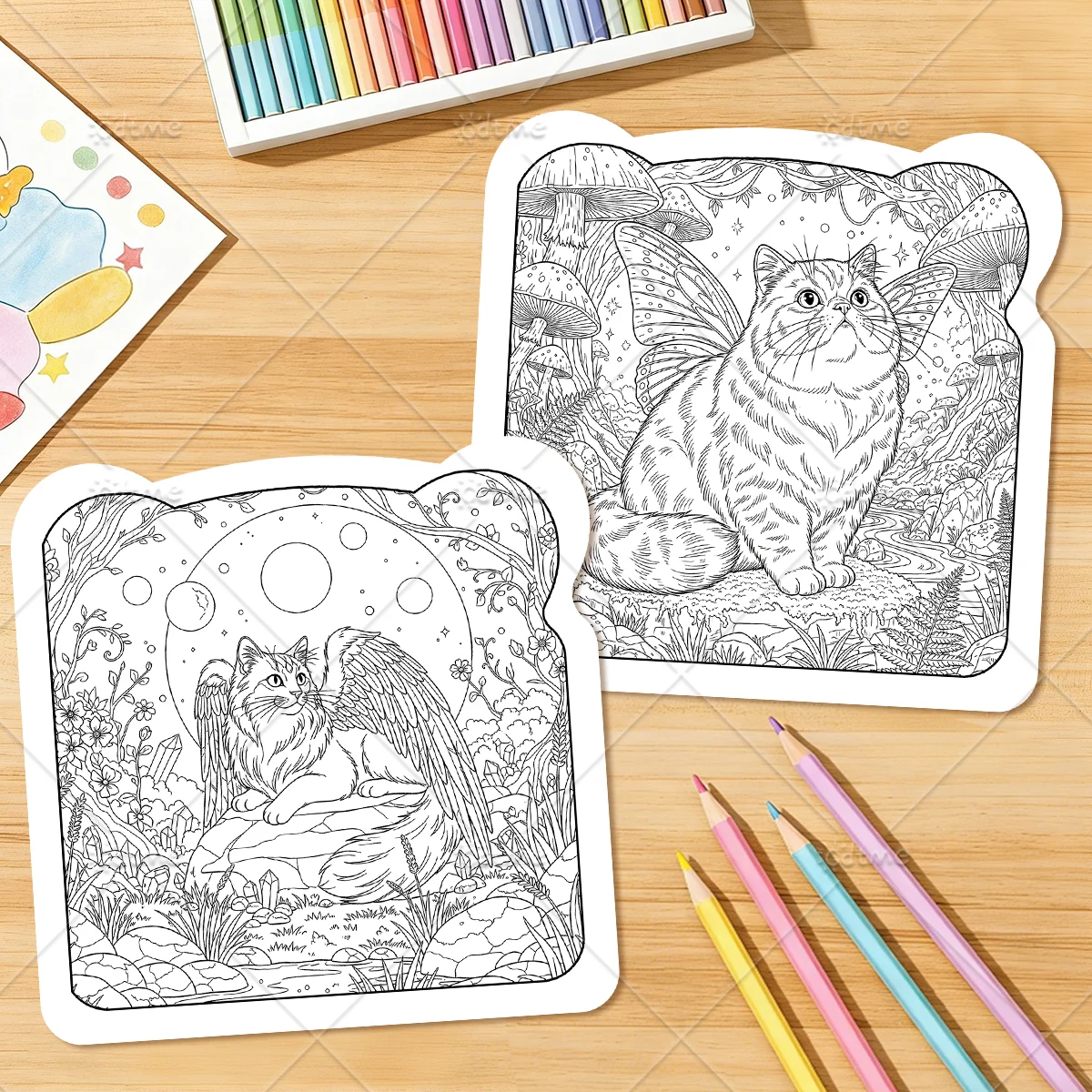 FAIRY CATS Malbuch für Erwachsene: Niedliche, gemütliche Tagesaktivitäten, unregelmäßige Muster zur Entspannung (Cozy Spaces Coloring) – Detail 7